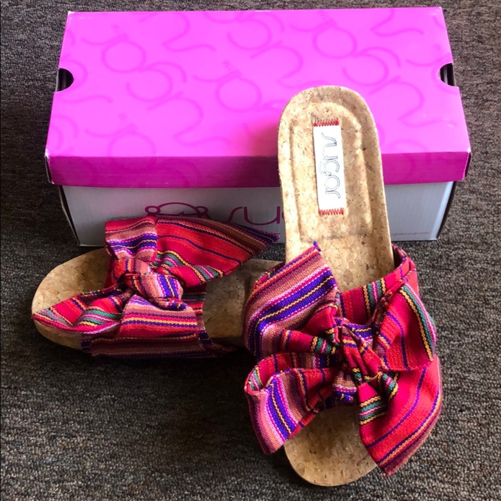 Sugar Women's Xenon Cork Flat Bow Sandal Slide
